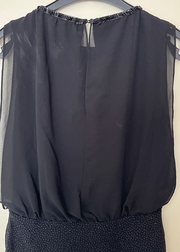 Siyah Midi Kemerli Kolsuz Elbise - Görsel 6