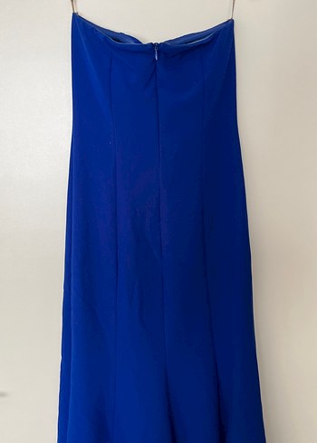 Mavi Drapeli Uzun Abiye Elbise - Görsel 5