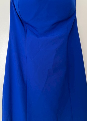 Mavi Drapeli Uzun Abiye Elbise - Görsel 3