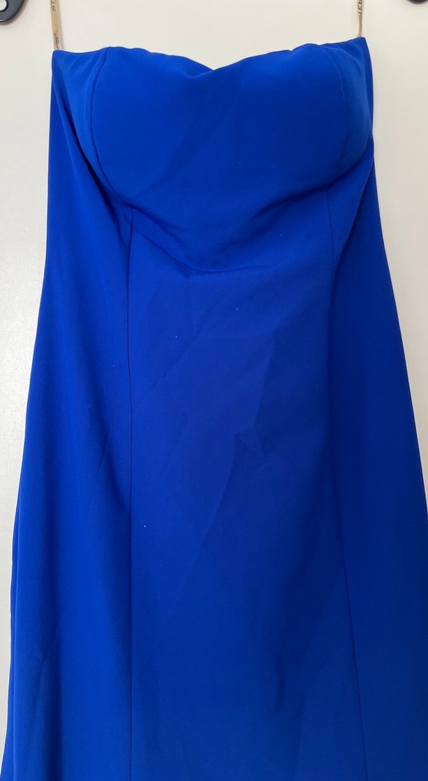 Mavi Drapeli Uzun Abiye Elbise - Görsel 3