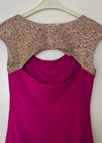 Pullu Üst Detaylı Pembe Midi Elbise - Görsel 5