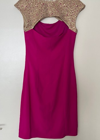 Pullu Üst Detaylı Pembe Midi Elbise - Görsel 4