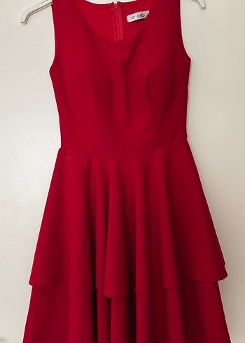 Kırmızı Kolsuz Midi Elbise - Görsel 2
