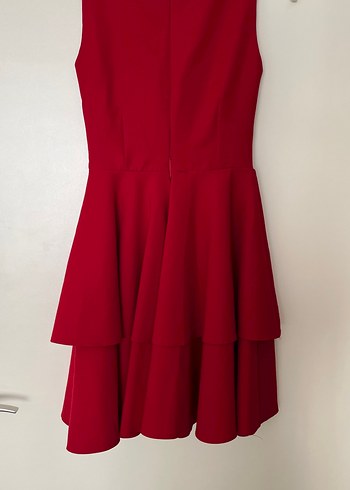 Kırmızı Kolsuz Midi Elbise - Görsel 5