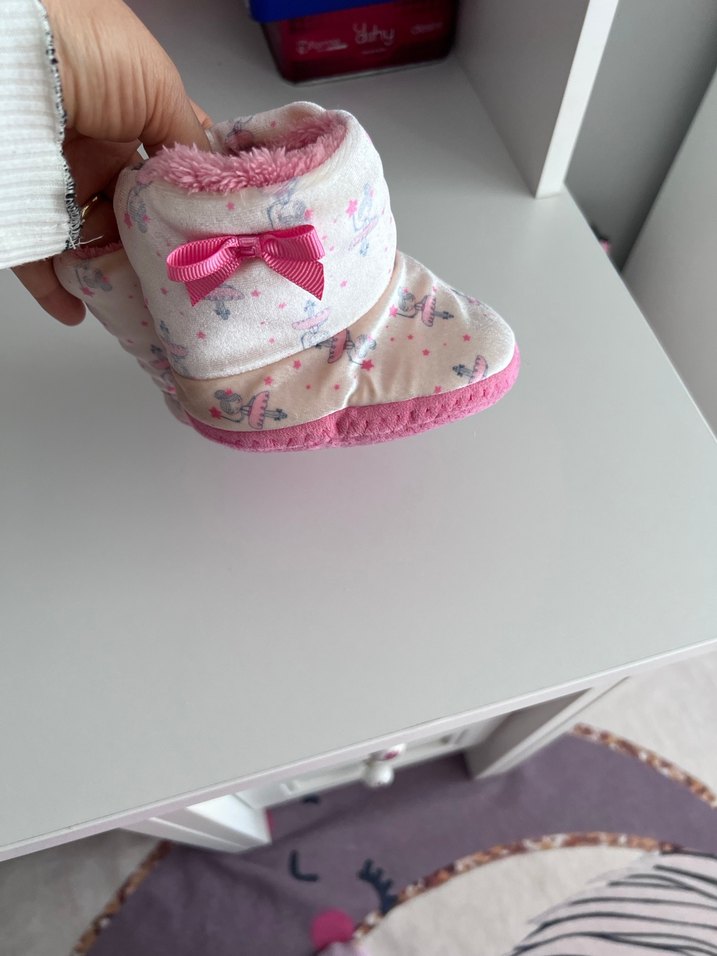 Kız Çocuk Pembe Bağcıksız Sıcak Ev Terliği panduf - Görsel 3