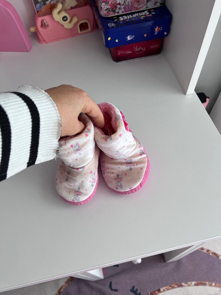 Kız Çocuk Pembe Bağcıksız Sıcak Ev Terliği panduf - Görsel 2