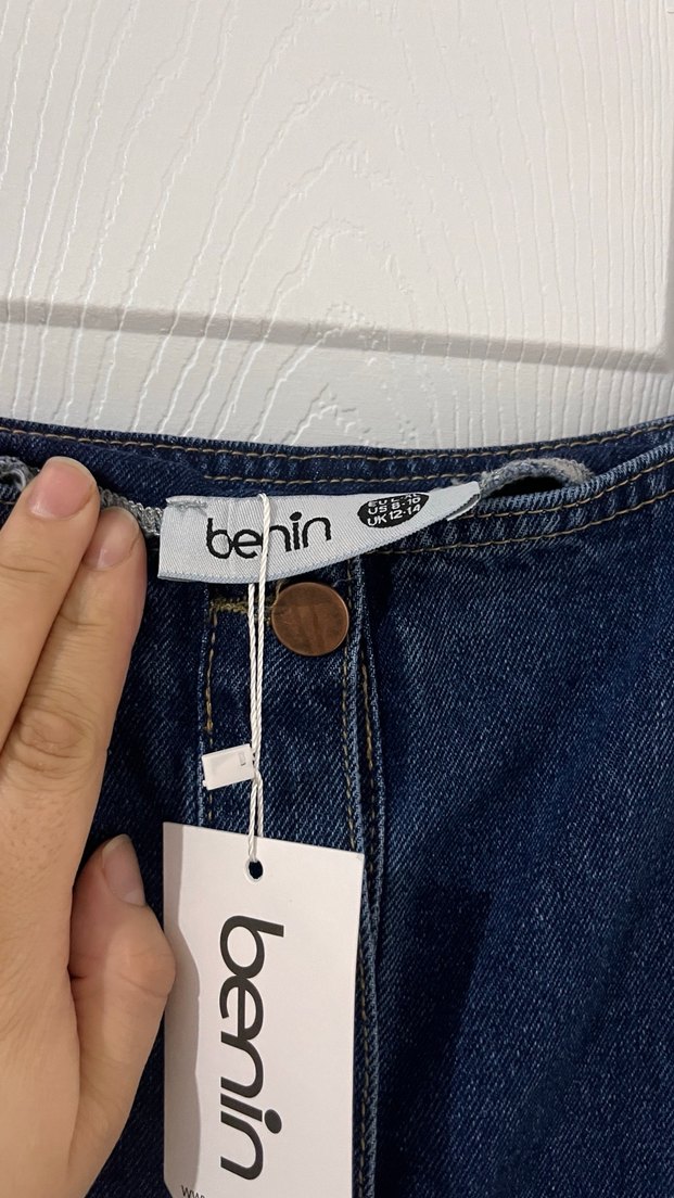 Kadın Lacivert Uzun Denim Tulum benin marka - Görsel 2