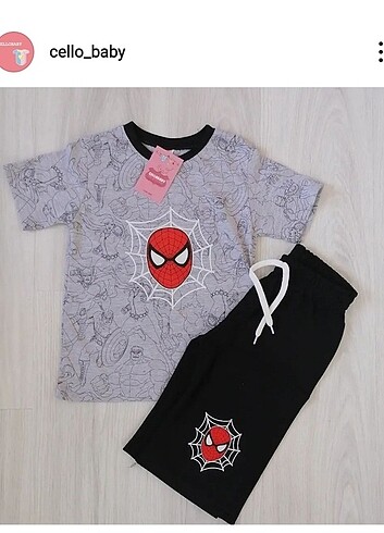 Erkek çocuk şortlu takım spiderman 