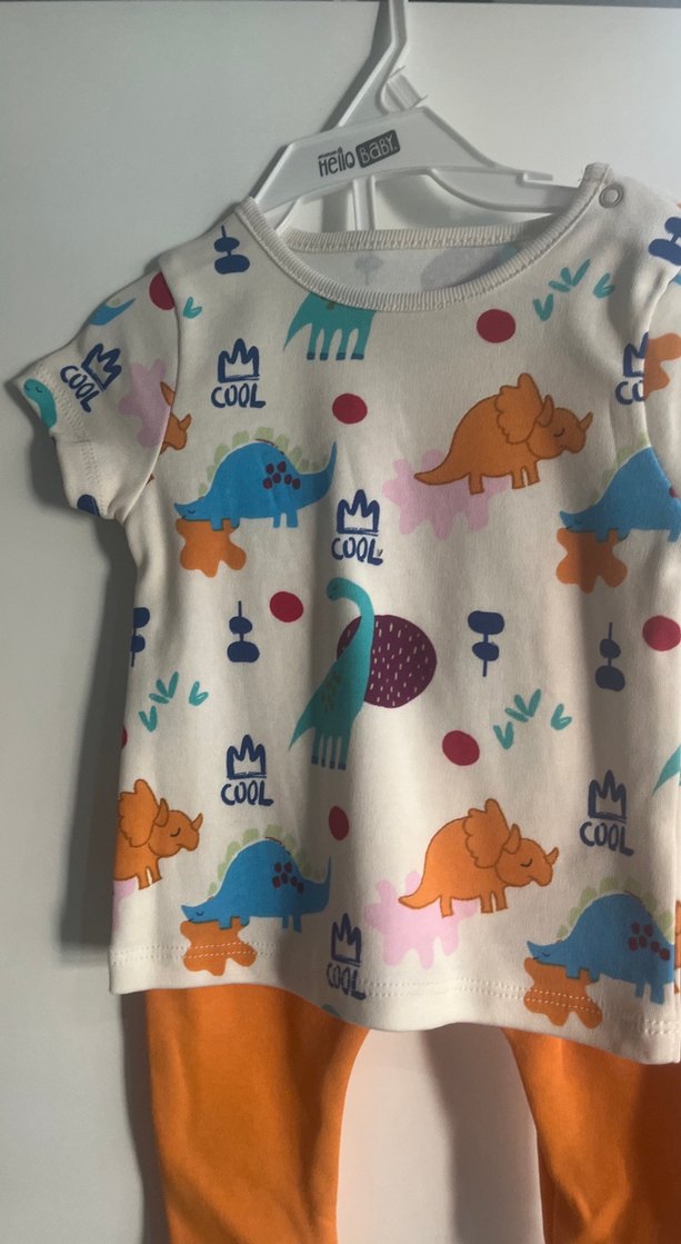 Renkli Baskılı Kısa Kollu Bebek Takımı - Görsel 2