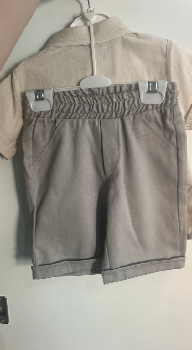 Pamuklu Bebek Erkek Kısa Kollu Gömlek Takım - Görsel 2