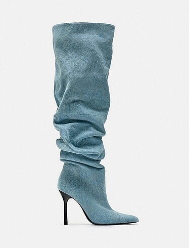 38 Beden Zara Etiketli Denim Kot Çizme