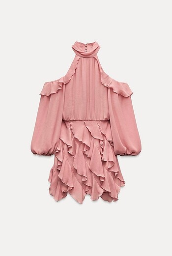Zara Fırfırlı Mini Elbise
