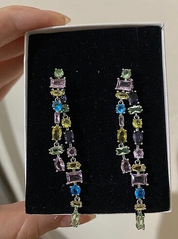 Swarovski model sallantılı küpe