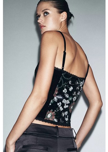 İşlemeli Kadife Korse - Görsel 2