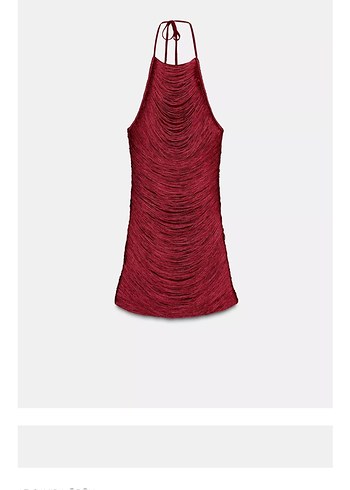 Zara Püsküllü Kırmızı Elbise - Görsel 4