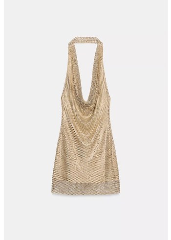 Zara Parlak Halter Elbise - Görsel 2