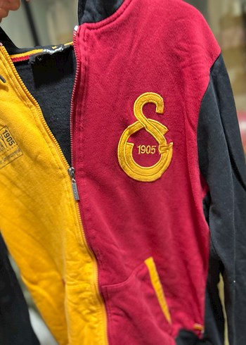 Galatasaray Sarı Siyah Kapüşonlu unisex orjinal gs hırka