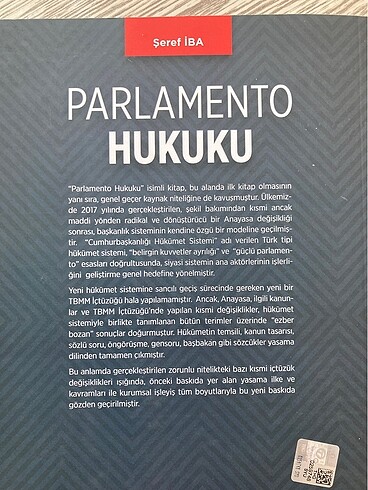  Parlamento hukuku ders kitabı