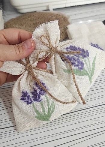 Lavanta Desenli Bohem Küçük Kese Çanta - Görsel 2