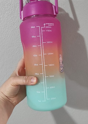 Motivasyon Matarası Pastel Renkli Bebek Suluk - Görsel 2