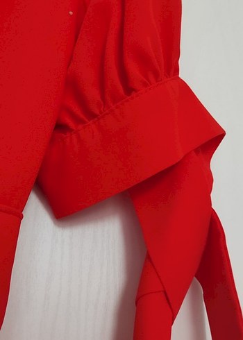 Kırmızı Dantel Detaylı Uzun Kadın Elbise - Görsel 4