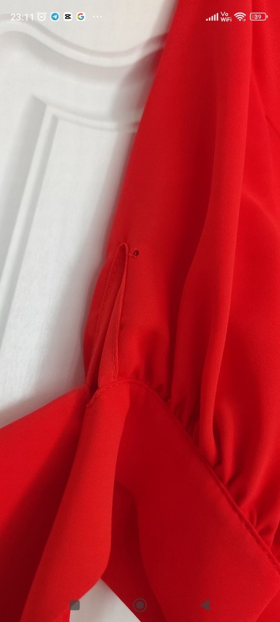 Kırmızı Dantel Detaylı Uzun Kadın Elbise - Görsel 2