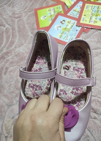 Mor detaylı Kız Çocuk Babet Ayakkabı - Görsel 5