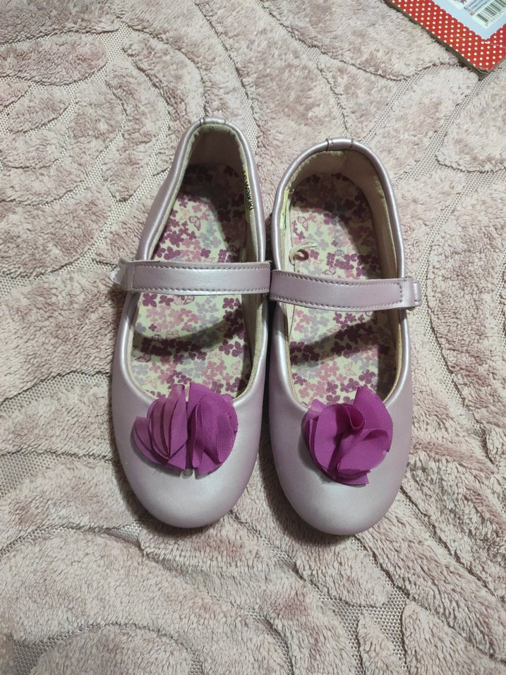 Mor detaylı Kız Çocuk Babet Ayakkabı - Görsel 2