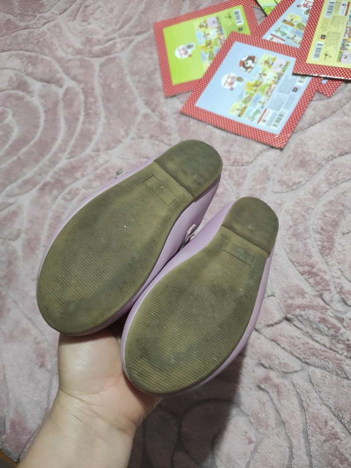 Mor detaylı Kız Çocuk Babet Ayakkabı - Görsel 3