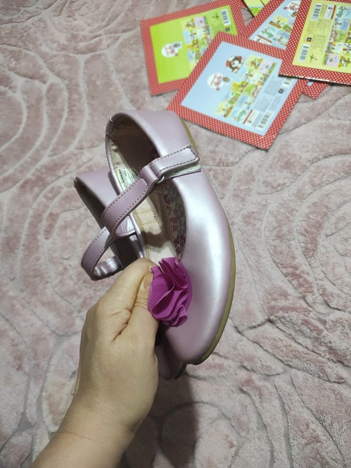 Mor detaylı Kız Çocuk Babet Ayakkabı - Görsel 4