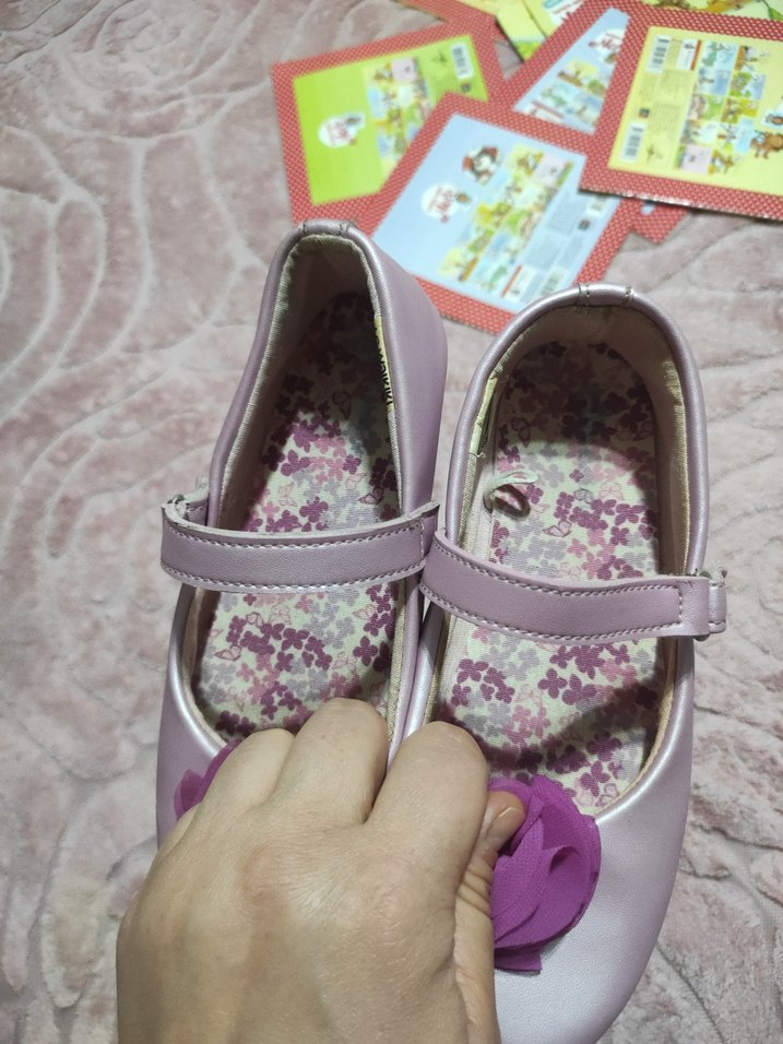 Mor detaylı Kız Çocuk Babet Ayakkabı - Görsel 5