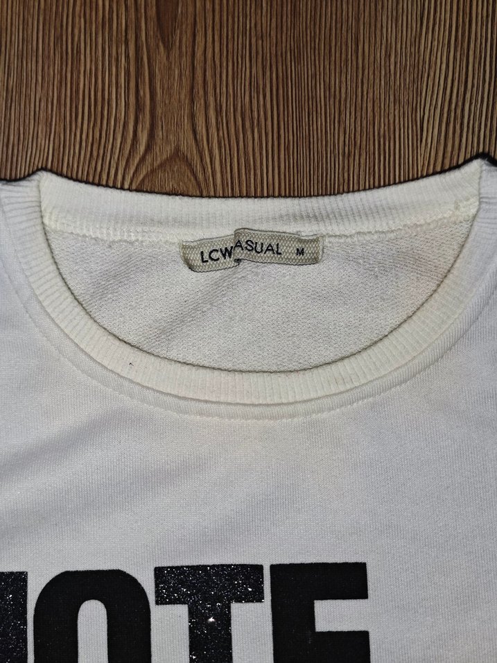 Beyaz Uzun Kollu Kadın Sweatshirt - Görsel 2