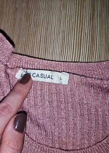 Pembe Triko Kadın Kazak - Görsel 2