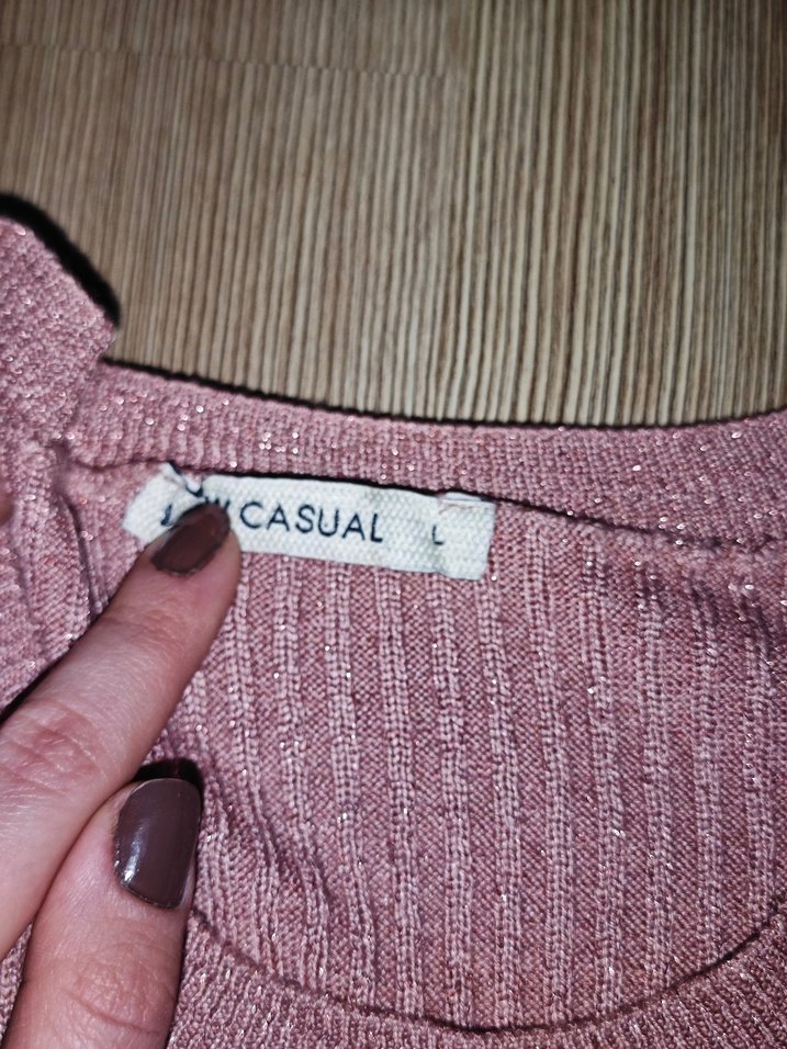 Pembe Triko Kadın Kazak - Görsel 2