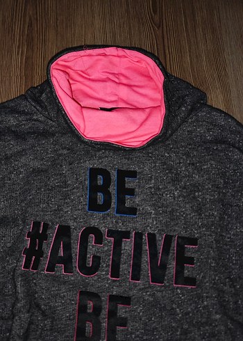 Gri Yüksek Yakalı Kadın Sweatshirt - Görsel 2