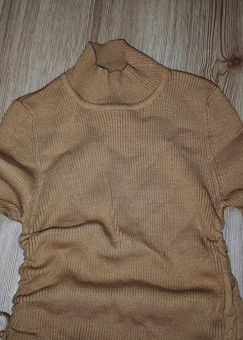 Karamel Boğazlı Kadın Triko Kazak - Görsel 3