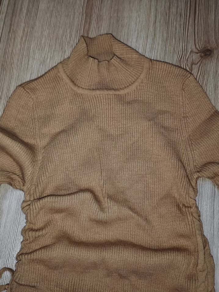 Karamel Boğazlı Kadın Triko Kazak - Görsel 3