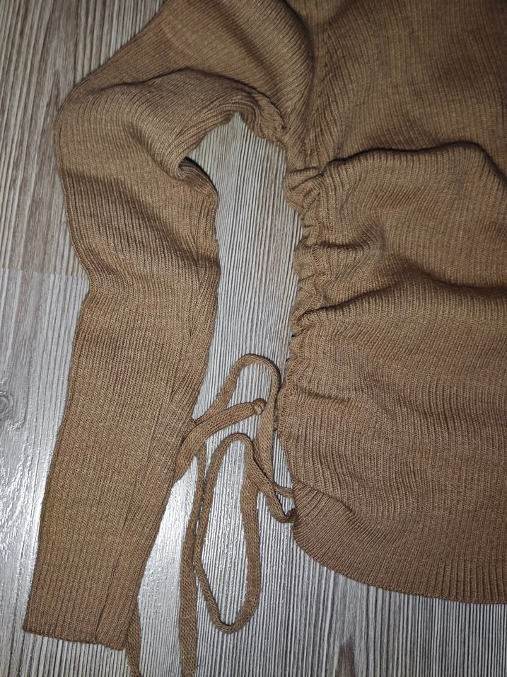 Karamel Boğazlı Kadın Triko Kazak - Görsel 2