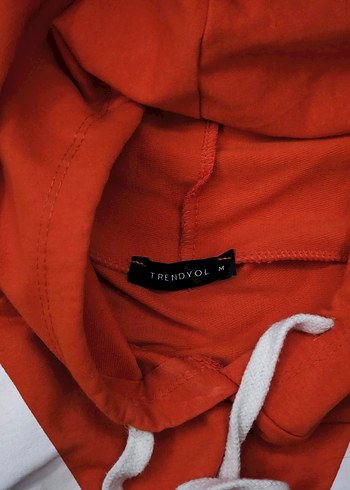 Turuncu Oversize Kapüşonlu Sweatshirt - Görsel 3