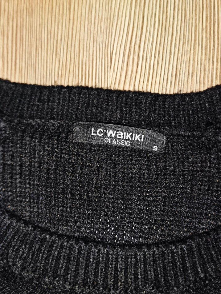 Siyah Uzun Kollu Örgü Kadın Kazak - Görsel 2