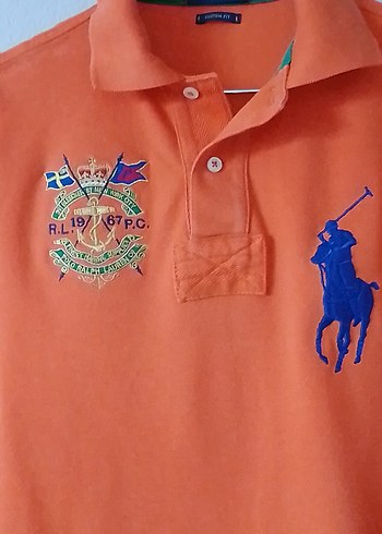 Erkek Turuncu Polo Tişört, Kısa Kollu, Düğmeli - Görsel 2