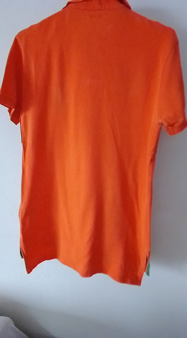 Erkek Turuncu Polo Tişört, Kısa Kollu, Düğmeli - Görsel 5