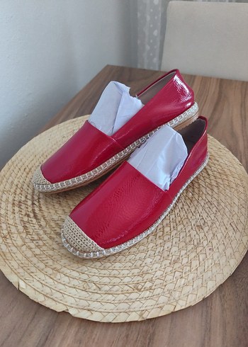 Kırmızı Rugan Kadın babet - Görsel 6