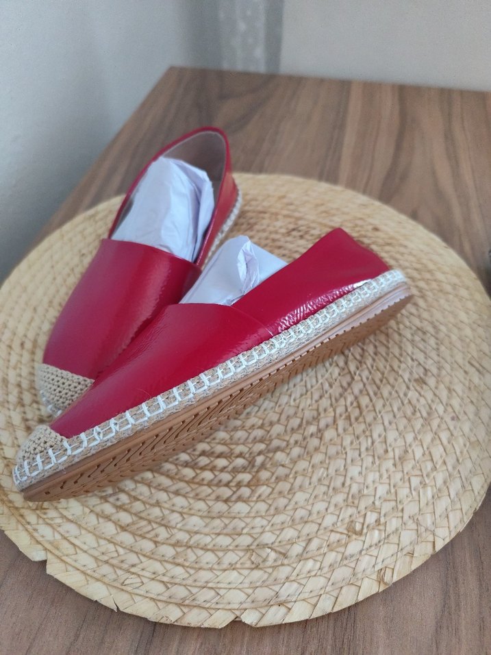 Kırmızı Rugan Kadın babet - Görsel 4