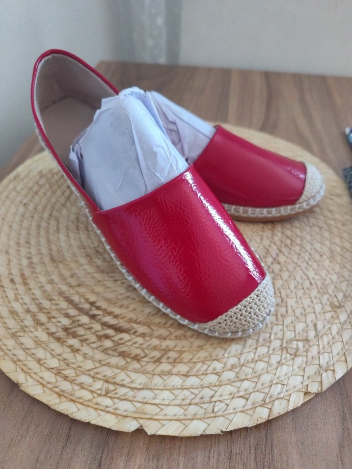 Kırmızı Rugan Kadın babet - Görsel 2