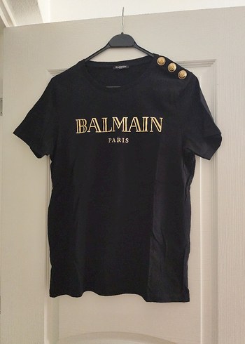 #orijinal Balmain Siyah Baskılı Tişört