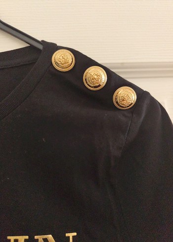 m Beden #orijinal Balmain Siyah Baskılı Tişört