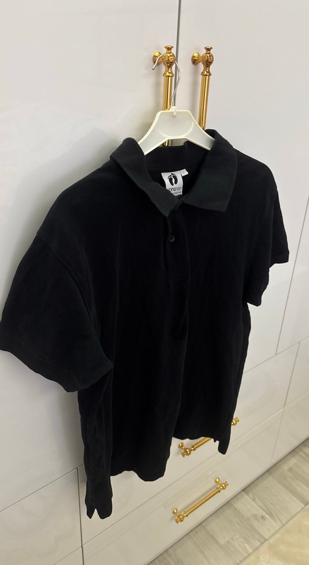 Erkek Siyah Süet Polo Tişört - Görsel 2