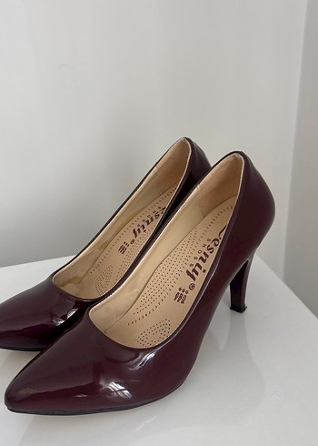 Bordo Rugan deri Stiletto - Görsel 2