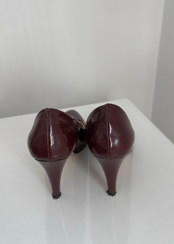 Bordo Rugan deri Stiletto - Görsel 6